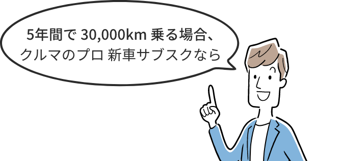 5年間で 30,000km 乗る場合、クルマのプロ 新車サブスクなら